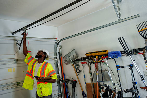 Professional Garage Door Panel Replacement technician working in Seneca, IL